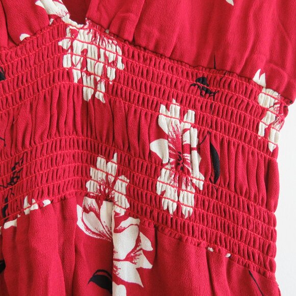 REFORMATION Dane Midi Dress in Freddie Red Floral Smocked Boho - Size S - Picture 5 of 16